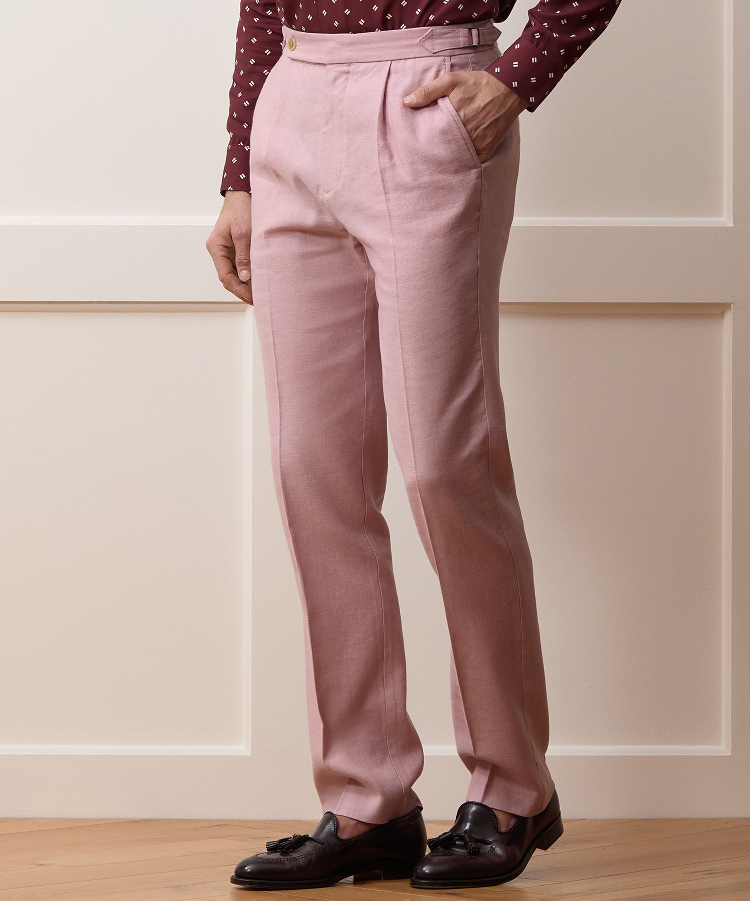 Linen Side Tab Trouser in Pink – Todd Snyder