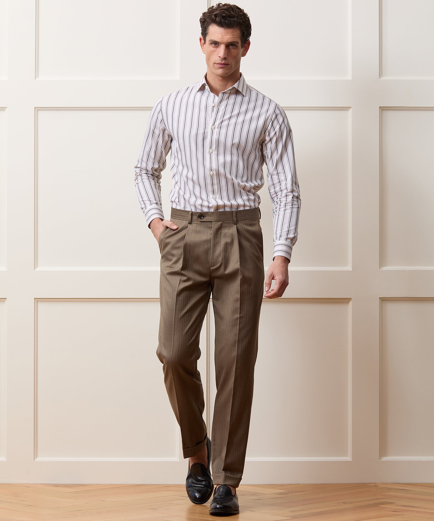 Herringbone Madison Trouser in Light Brown Herringbone – Todd Snyder