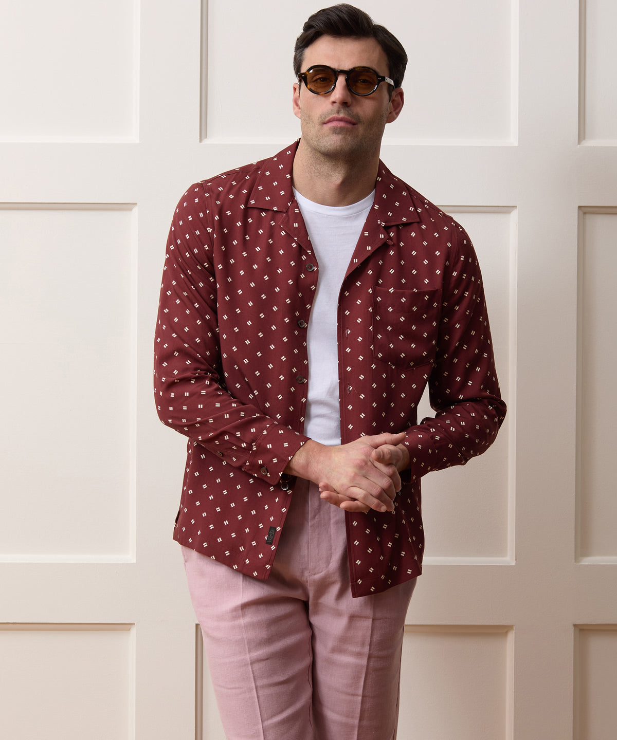 burgundy dress shirt and grey pants Men's Hollywood in Burgundy, Size M Color:multicolored Royal Blue Clothing Perfect Collection 25.1 The model is 6