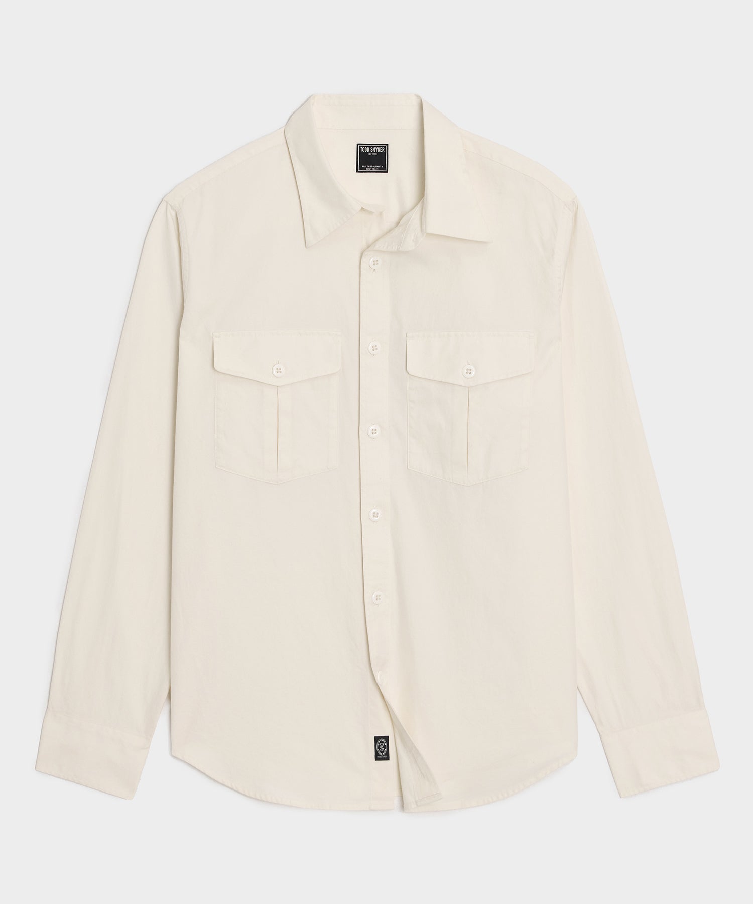 Brushed Poplin Camp Collar Shirt in White Stripe – Todd Snyder