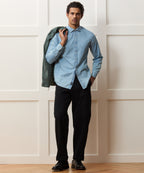 Chambray Spread Collar Dress Shirt