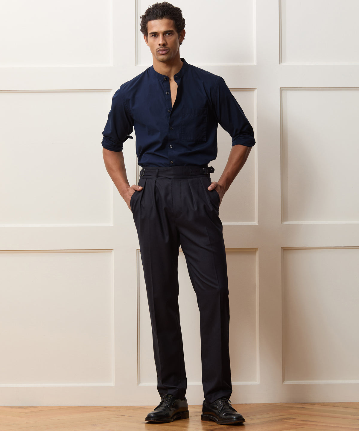 Poplin Band Collar Shirt