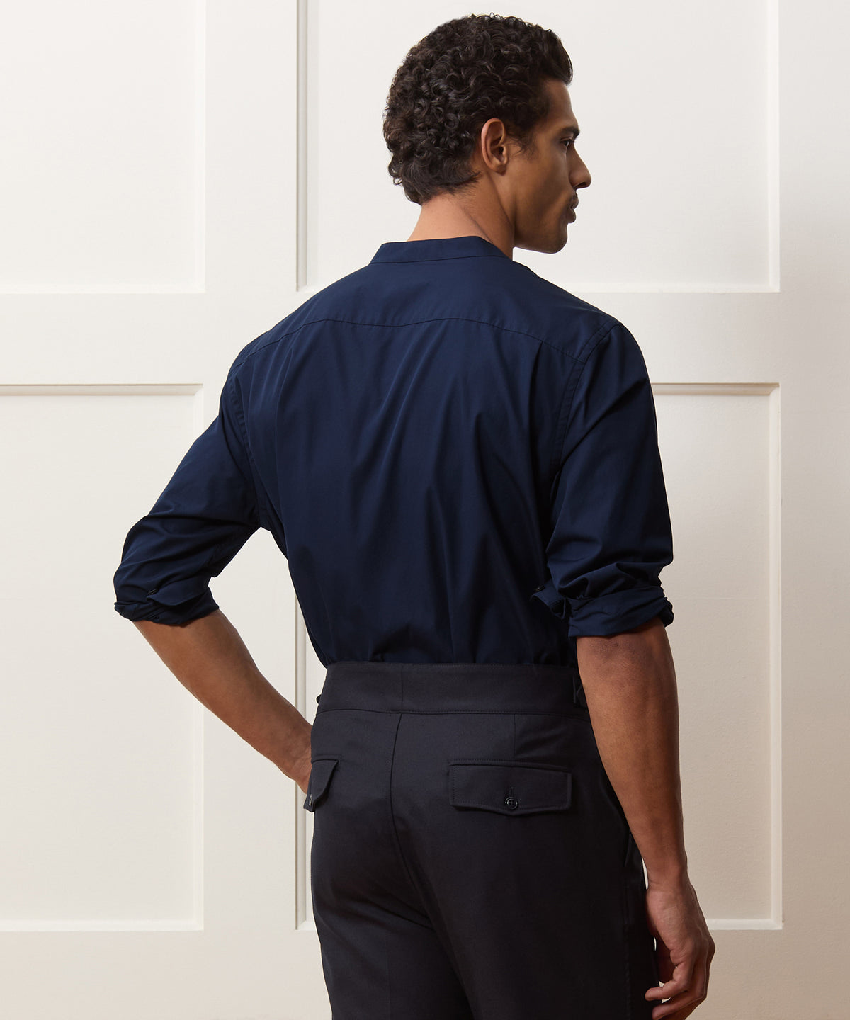 Poplin Band Collar Shirt