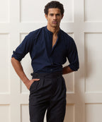 Poplin Band Collar Shirt
