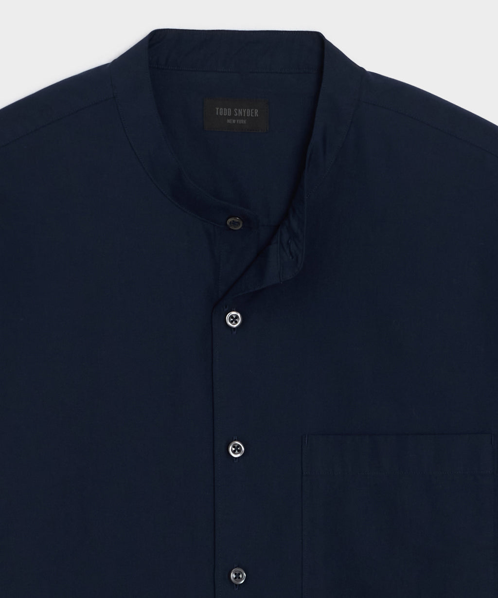 Poplin Band Collar Shirt