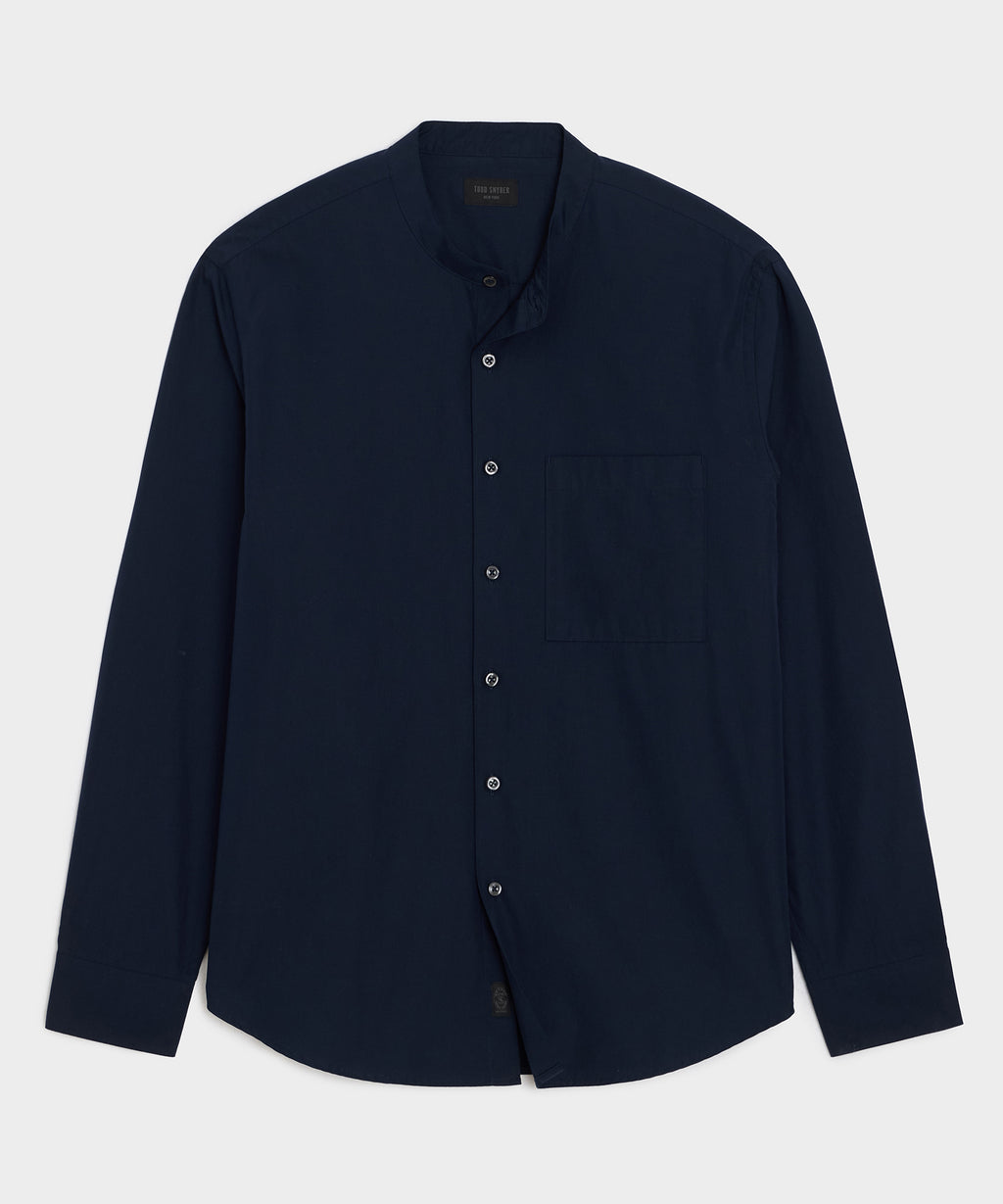 Poplin Band Collar Shirt