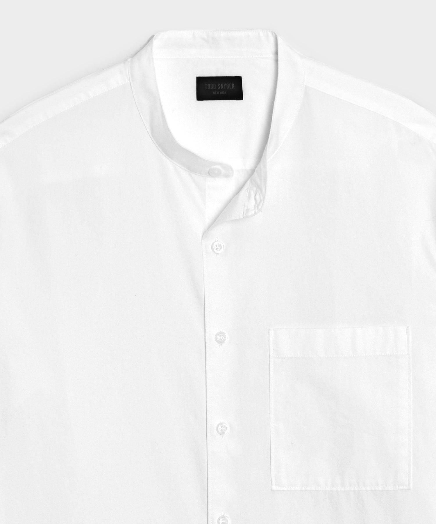 Poplin Band Collar Big Shirt in White – Todd Snyder
