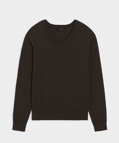 Cotton-Cashmere V-Neck in Caviar – Todd Snyder