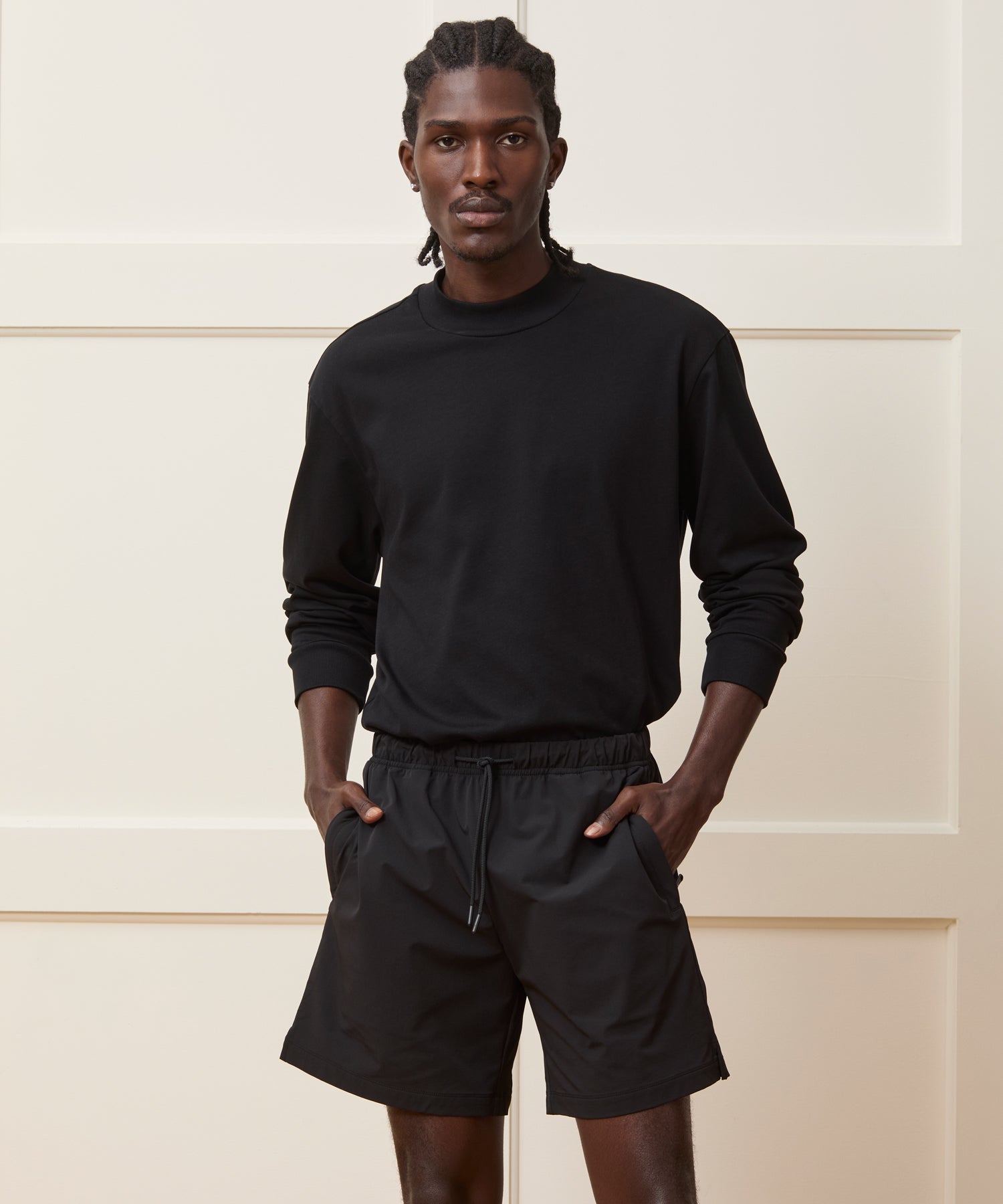 Boxy Jersey Mockneck Tee in Black – Todd Snyder