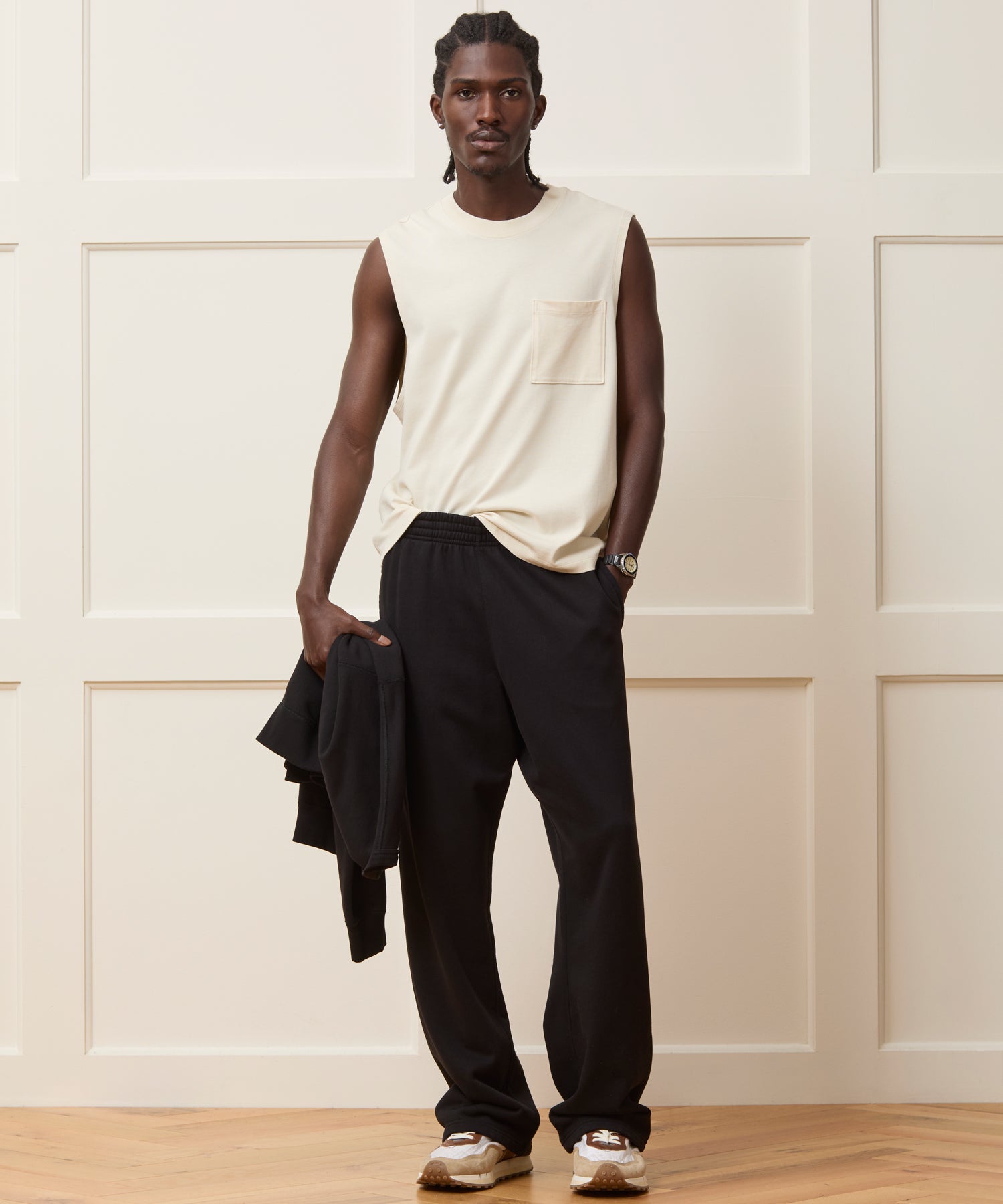 Boxy Jersey Muscle Tank in Chalk – Todd Snyder