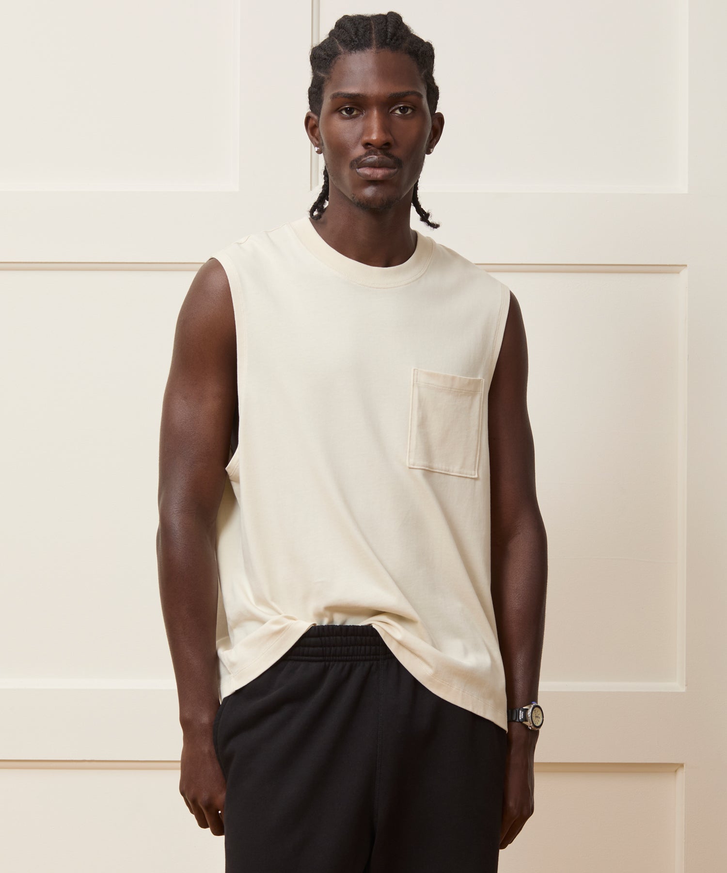 Boxy Jersey Muscle Tank in Chalk – Todd Snyder