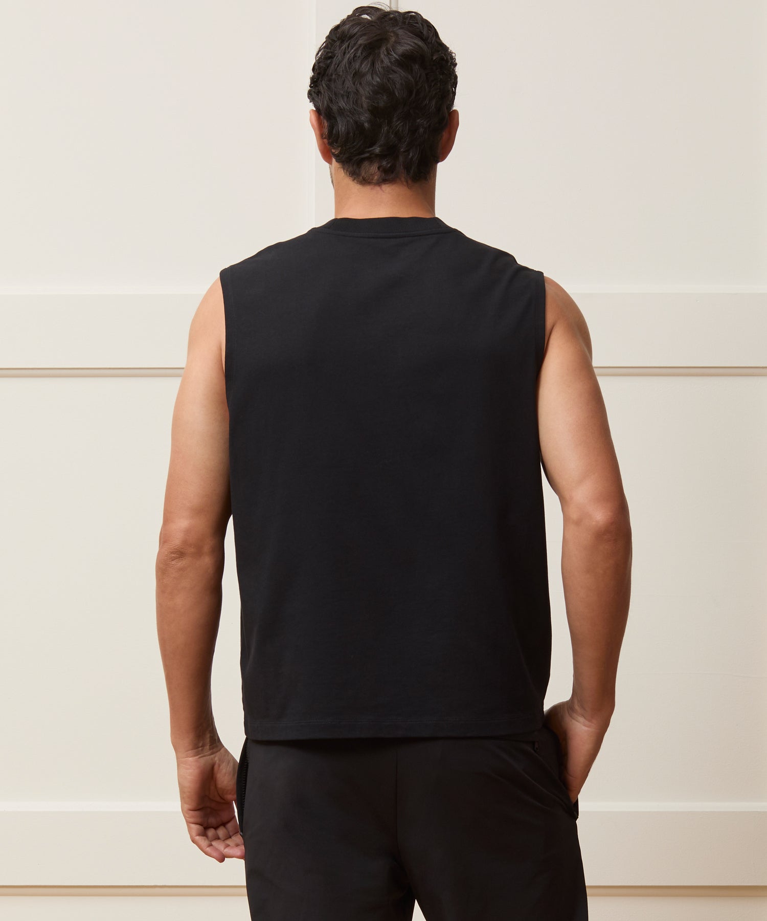 Boxy Jersey Muscle Tank in Black – Todd Snyder