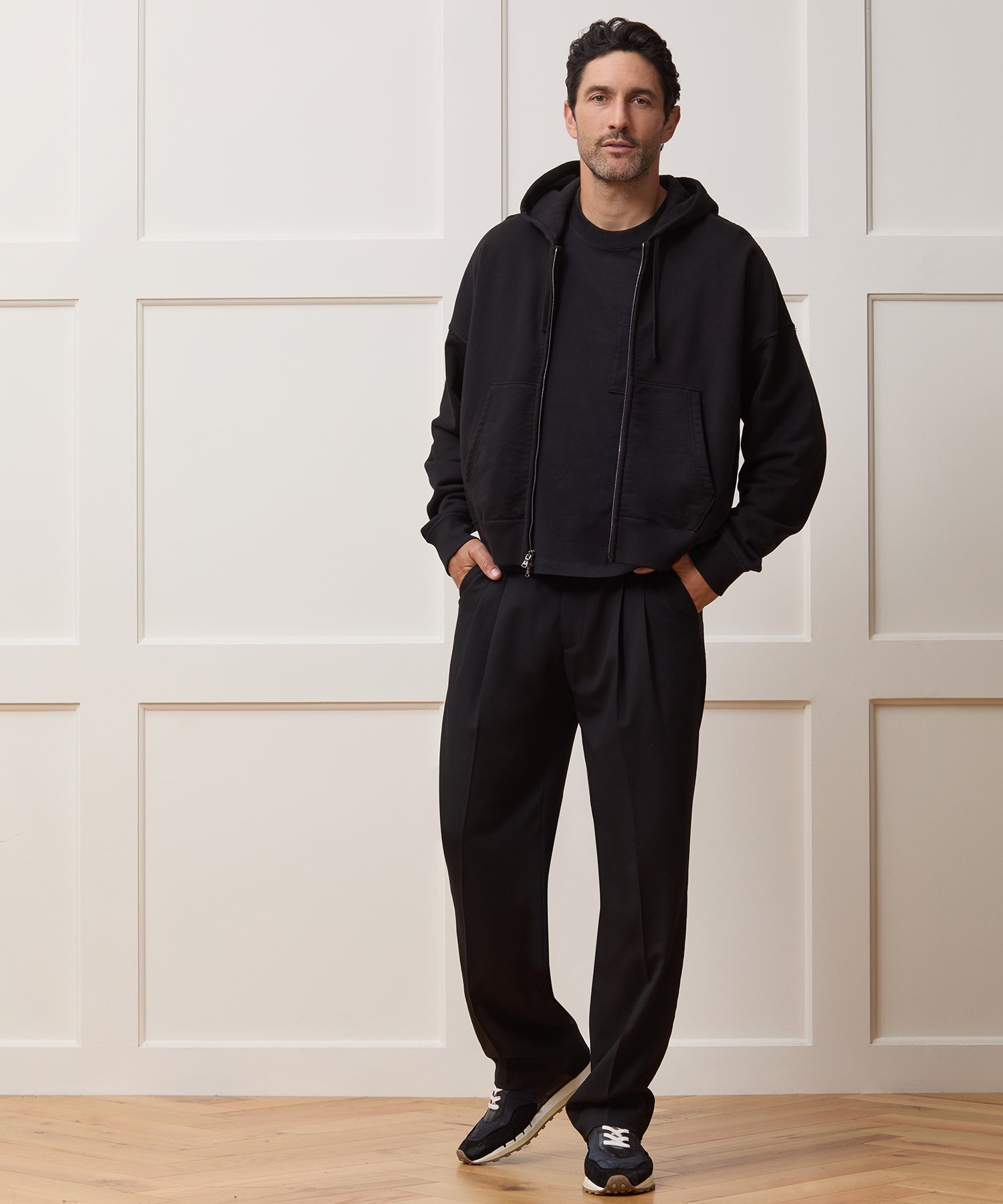 Soho Full-Zip Sweatshirt in Pitch Black – Todd Snyder