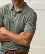 Silk-Cotton Ribbed Sweater Polo