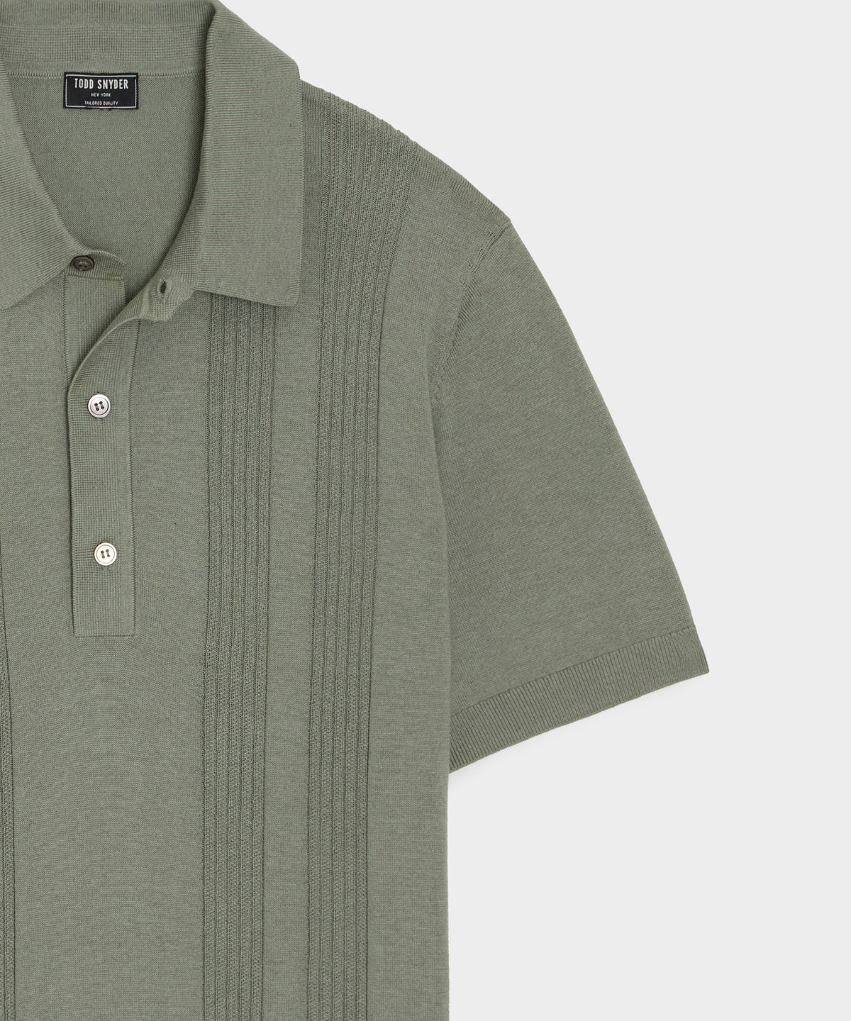 Silk-Cotton Ribbed Sweater Polo