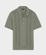 Silk-Cotton Ribbed Sweater Polo