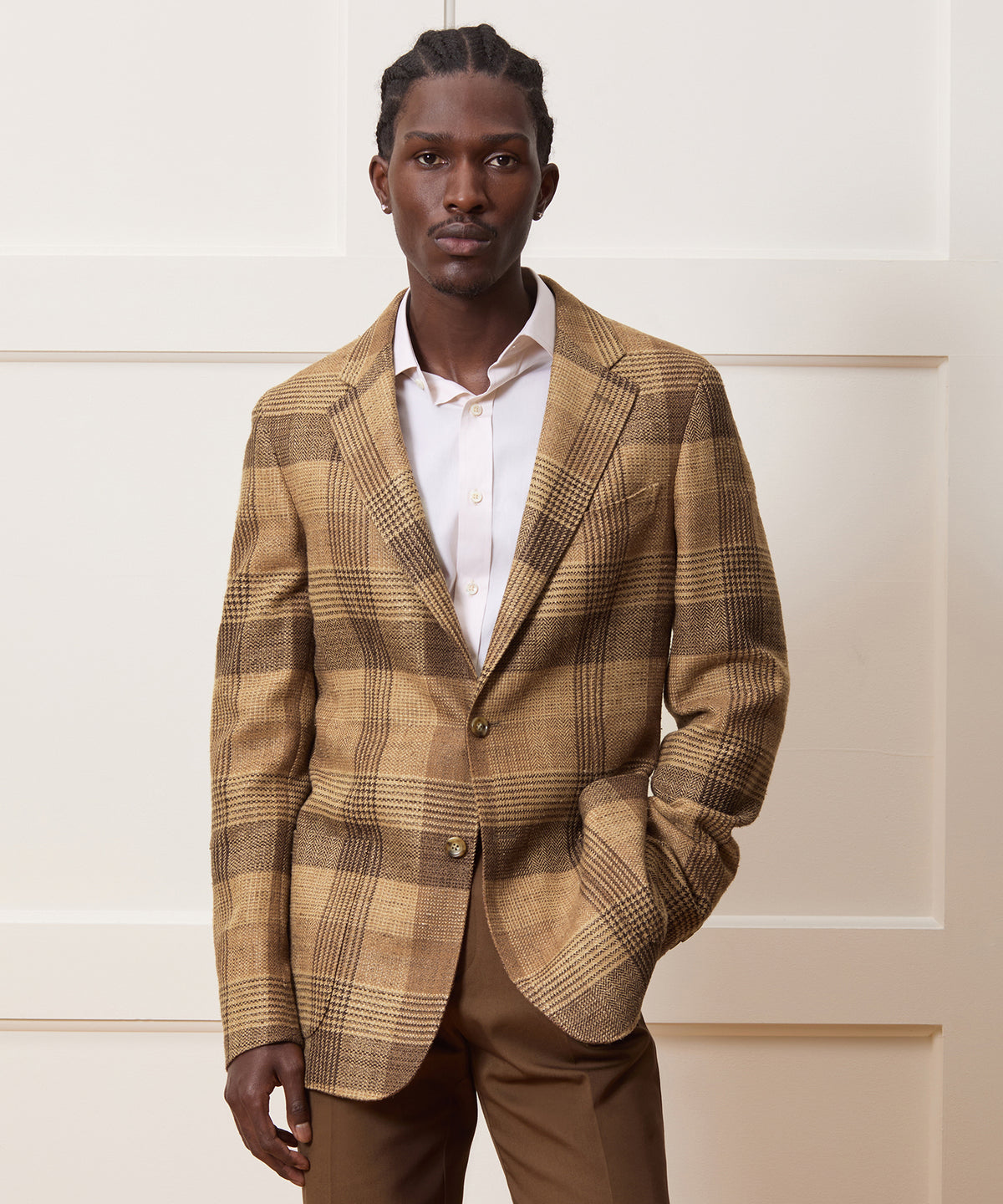 Italian Wool-Silk Glen Plaid Sport Coat