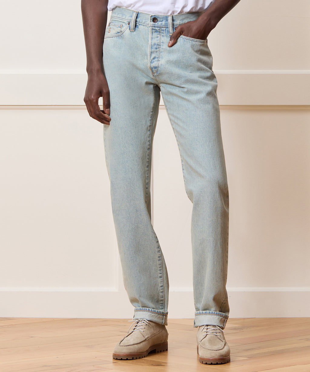 Slim Selvedge Jean in Faded Light Indigo