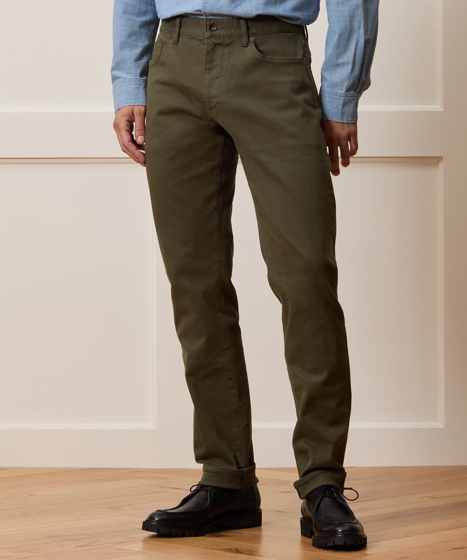 Slim Garment-Dyed 5-Pocket Chino in Olive Vine – Todd Snyder