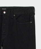 Straight Fit Japanese Selvedge Stretch Jean in Black