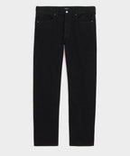 Straight Fit Japanese Selvedge Stretch Jean in Black