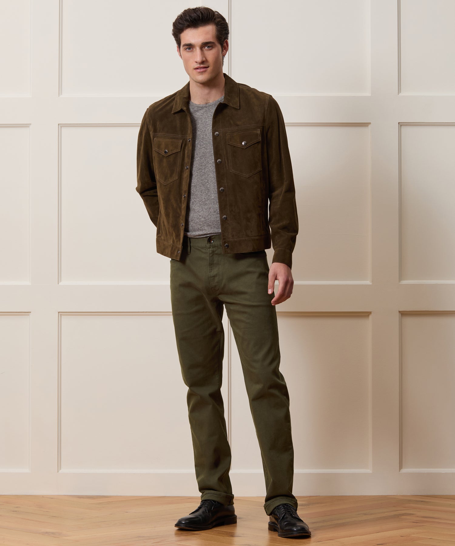 Vintage Straight Garment-Dyed 5-Pocket Chino in Olive Vine – Todd