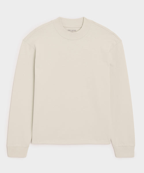 Boxy Jersey Mockneck Tee in Chalk – Todd Snyder