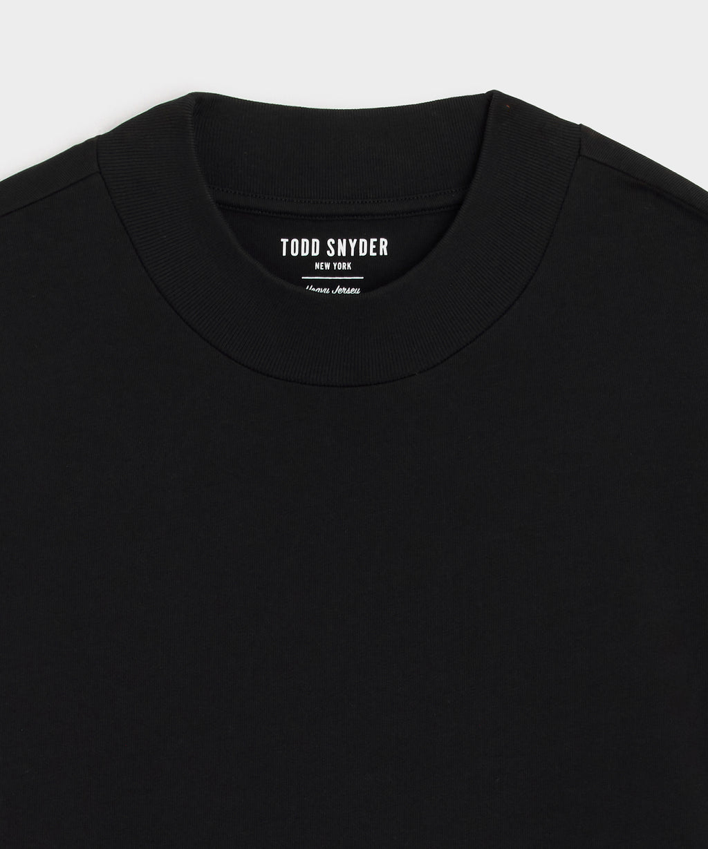 Boxy Jersey Mockneck Tee
