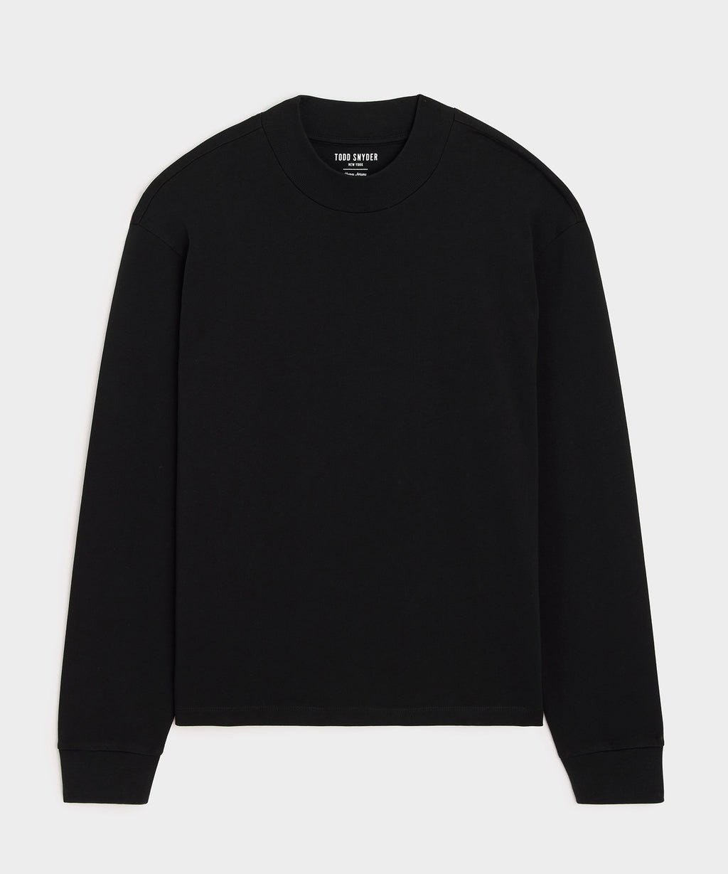 Boxy Jersey Mockneck Tee