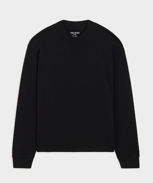 Boxy Jersey Mockneck Tee in Black – Todd Snyder