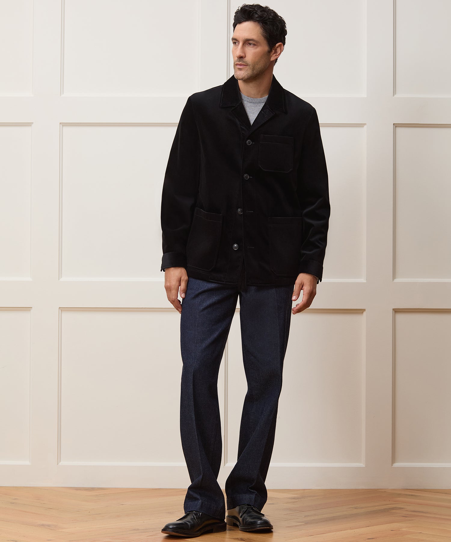 Italian Velvet Tailored Chore Coat in Black – Todd Snyder