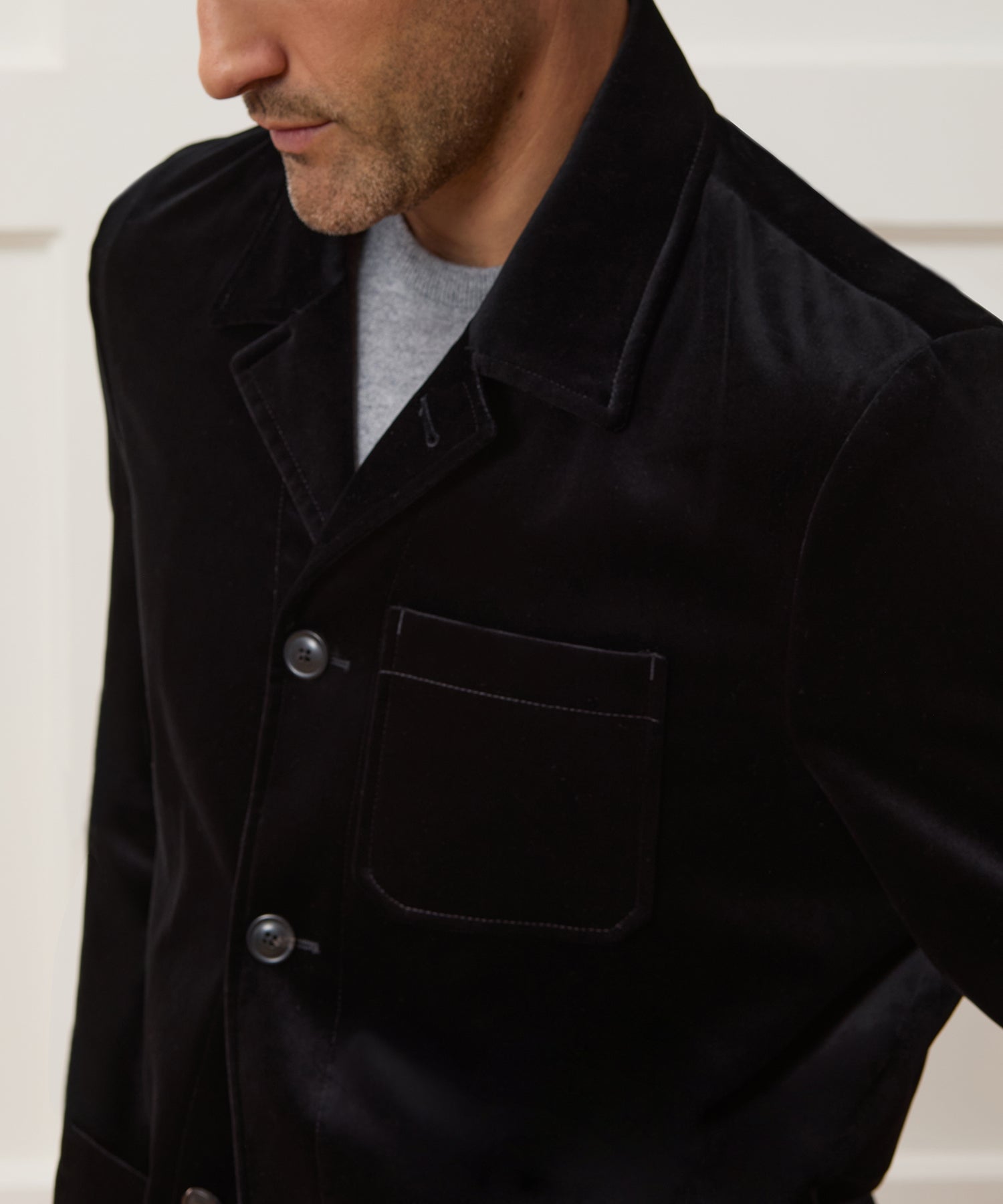 Italian Velvet Tailored Chore Coat in Black – Todd Snyder