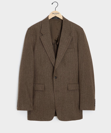 Italian Flannel Wythe Jacket in Brown Herringbone – Todd Snyder