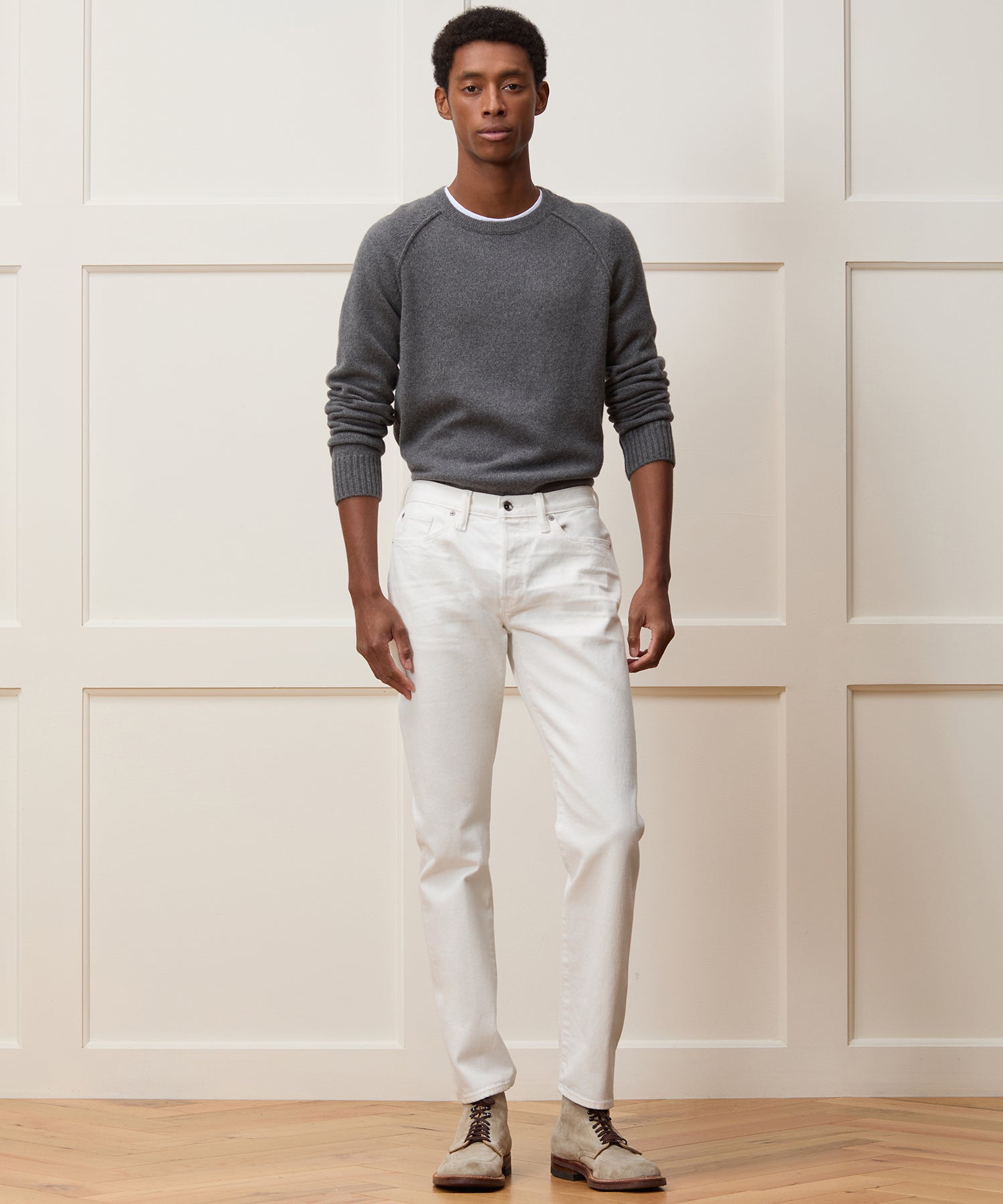 Slim Japanese Selvedge Stretch Jean in White – Todd Snyder