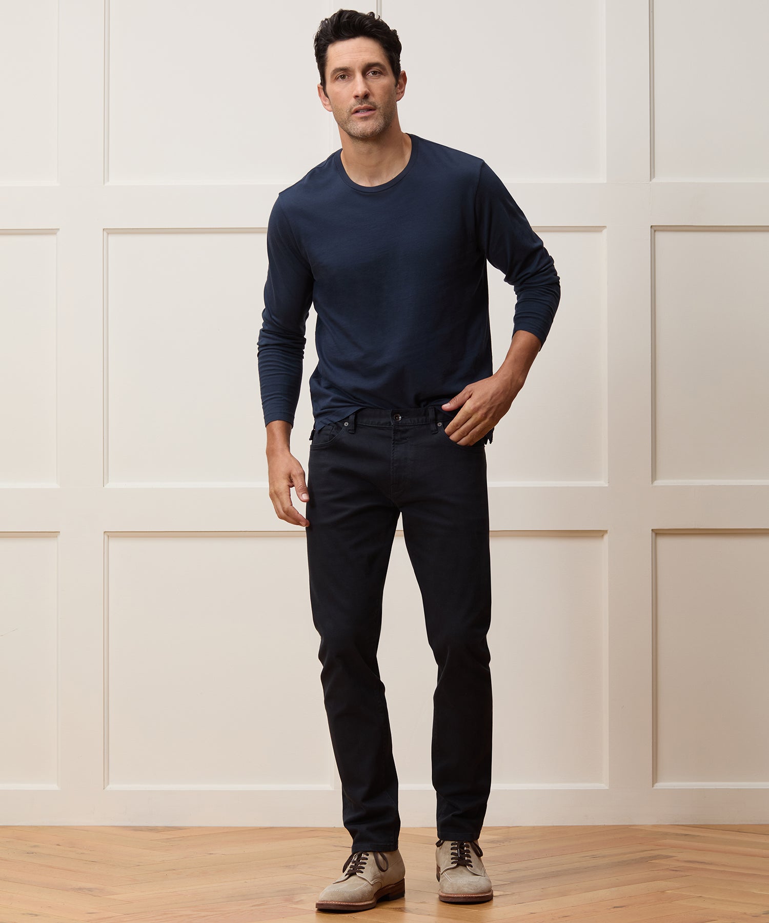 Slim Fit 5-Pocket Chino in Black – Todd Snyder