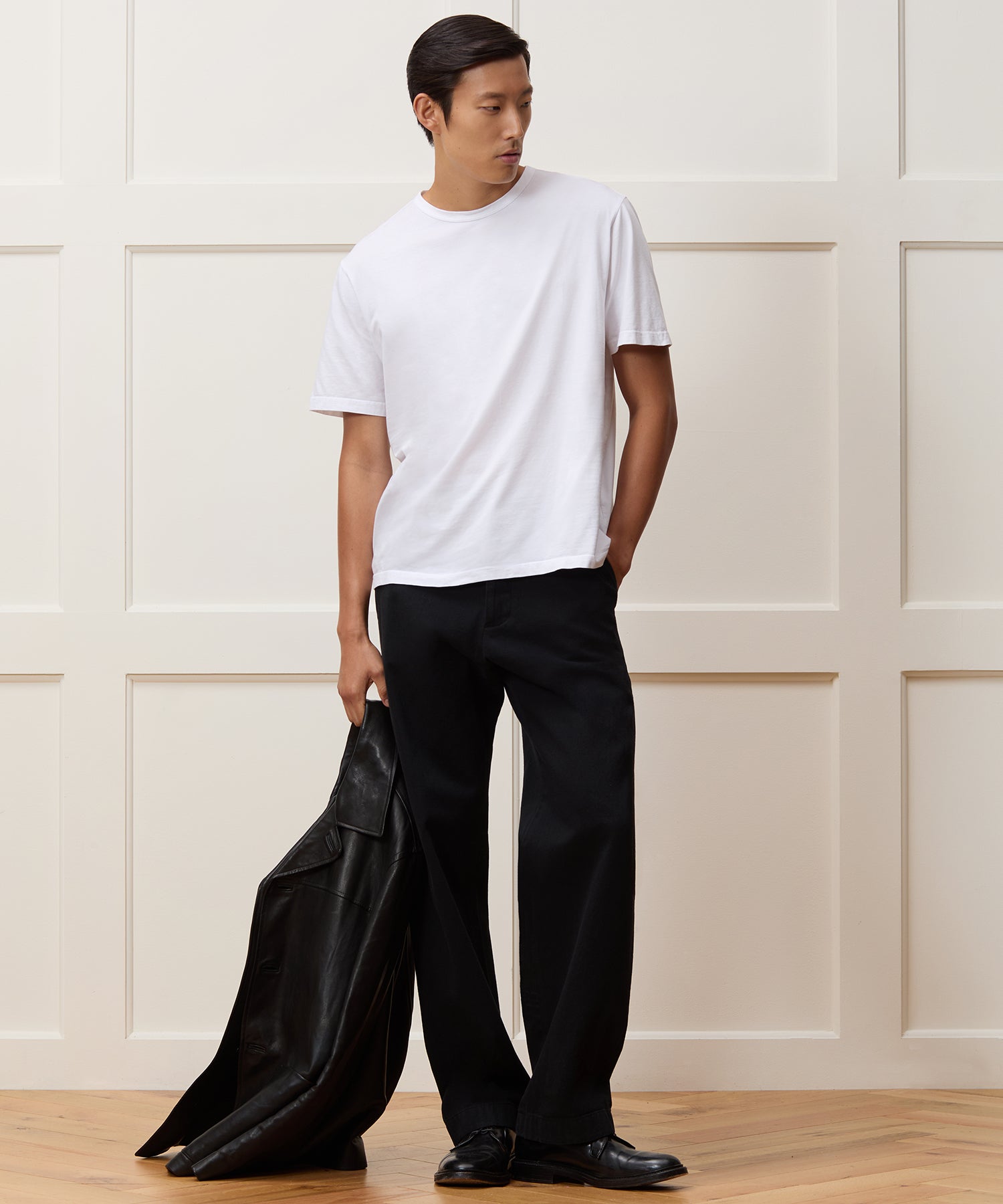 トップス Tax Boxy Luxe Jersey Tee in Off White – Todd Snyder