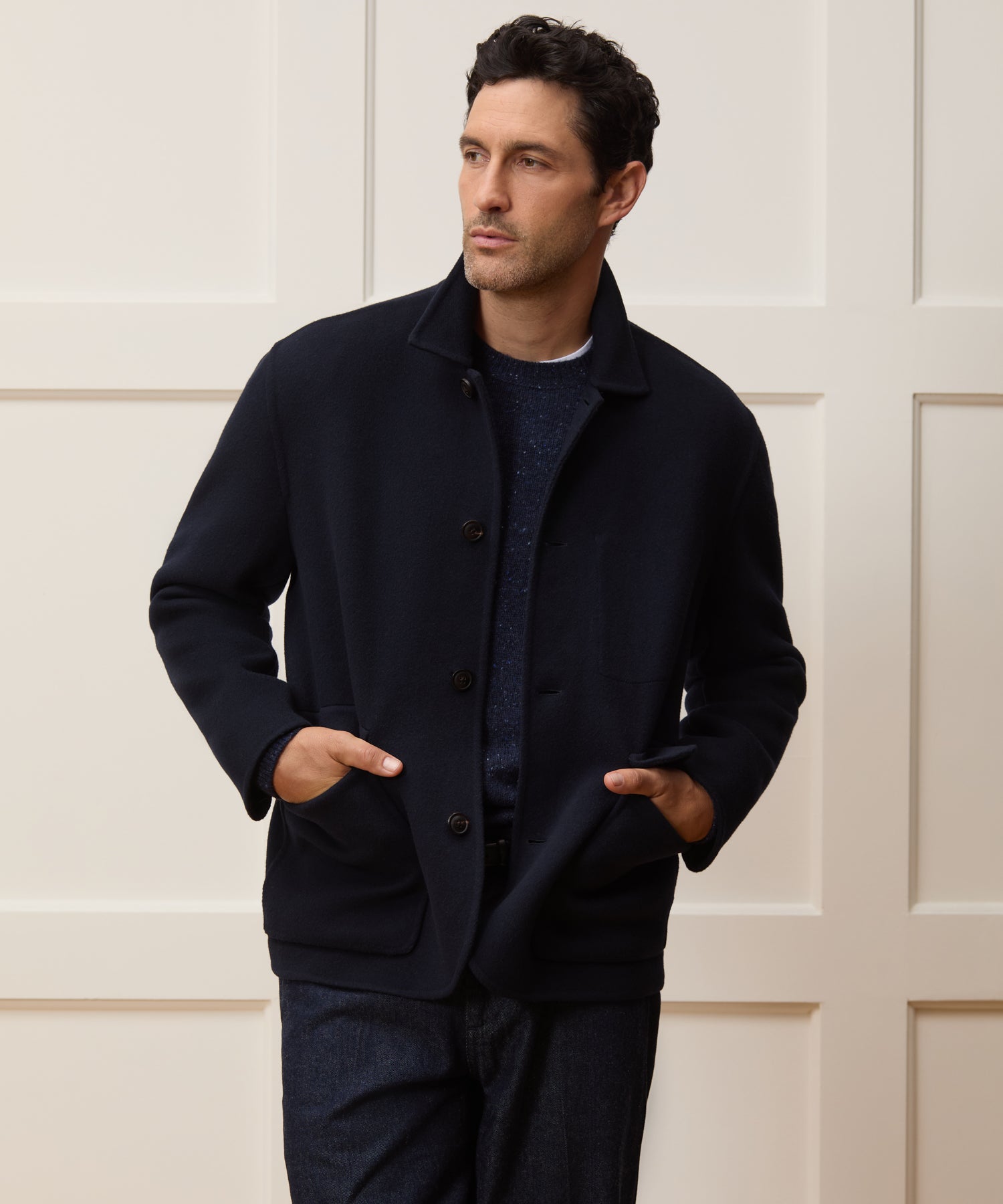Relaxed Italian Cashmere Walking Jacket in Navy – Todd Snyder