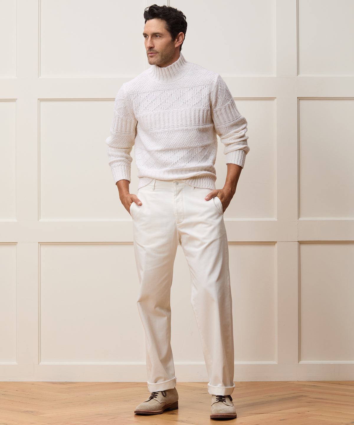 Aran Funnel Neck Sweater