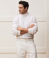 Aran Funnel Neck Sweater