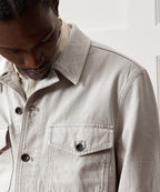 Cropped Denim Eisenhower Jacket