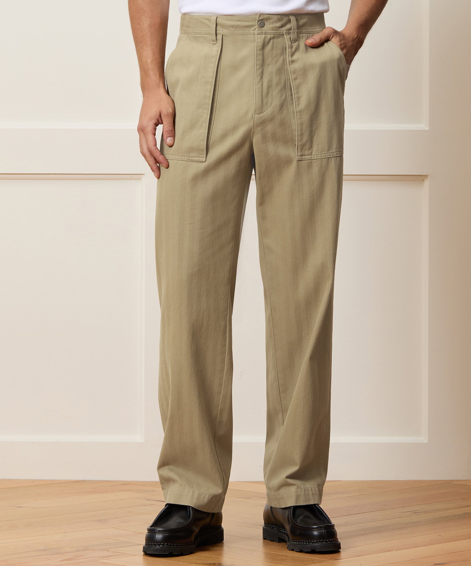Herringbone Camp Pant in White – Todd Snyder