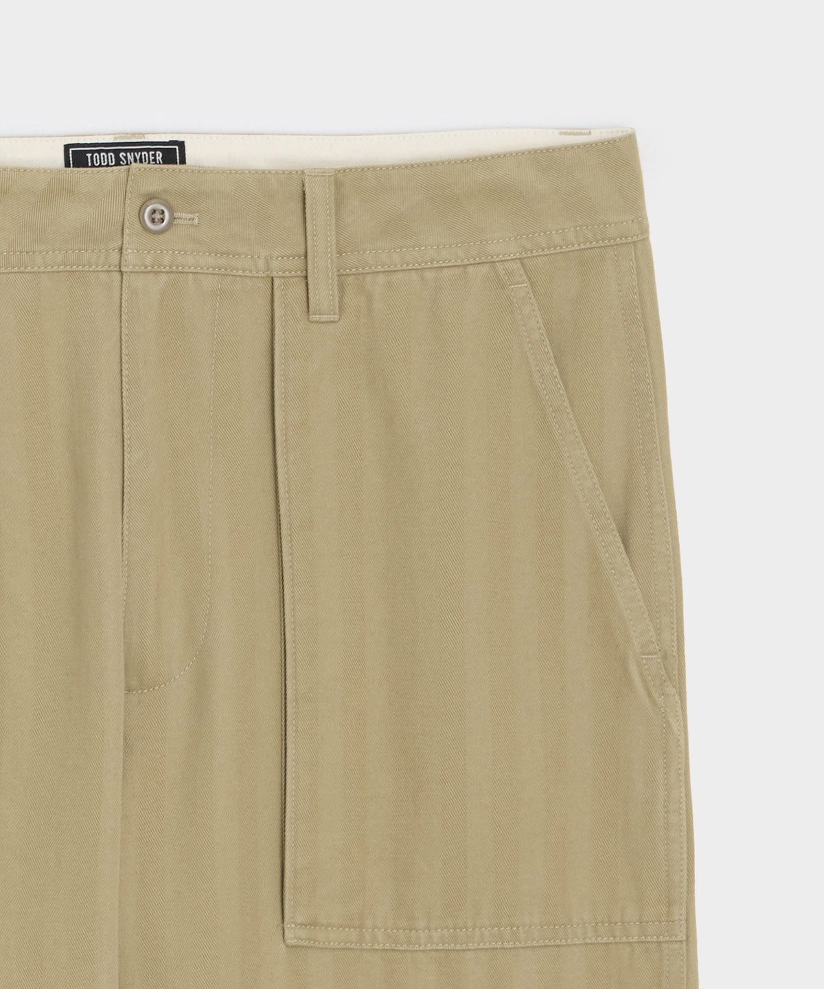 Relaxed Herringbone Twill Camp Pant