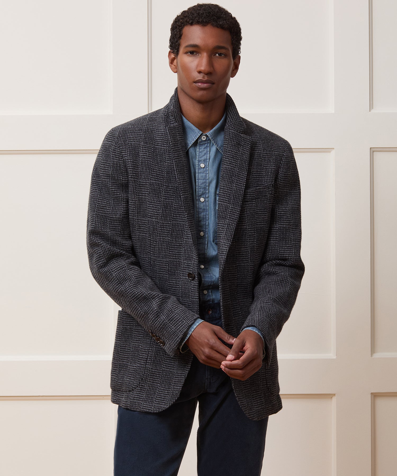 Italian Wool Sport Coat in Grey Houndsooth Glen Plaid – Todd Snyder