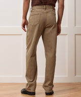 Relaxed 5-Pocket Pleated Jean in Light Brown