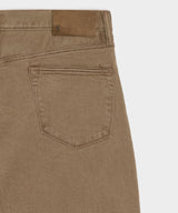 Relaxed 5-Pocket Pleated Jean in Light Brown