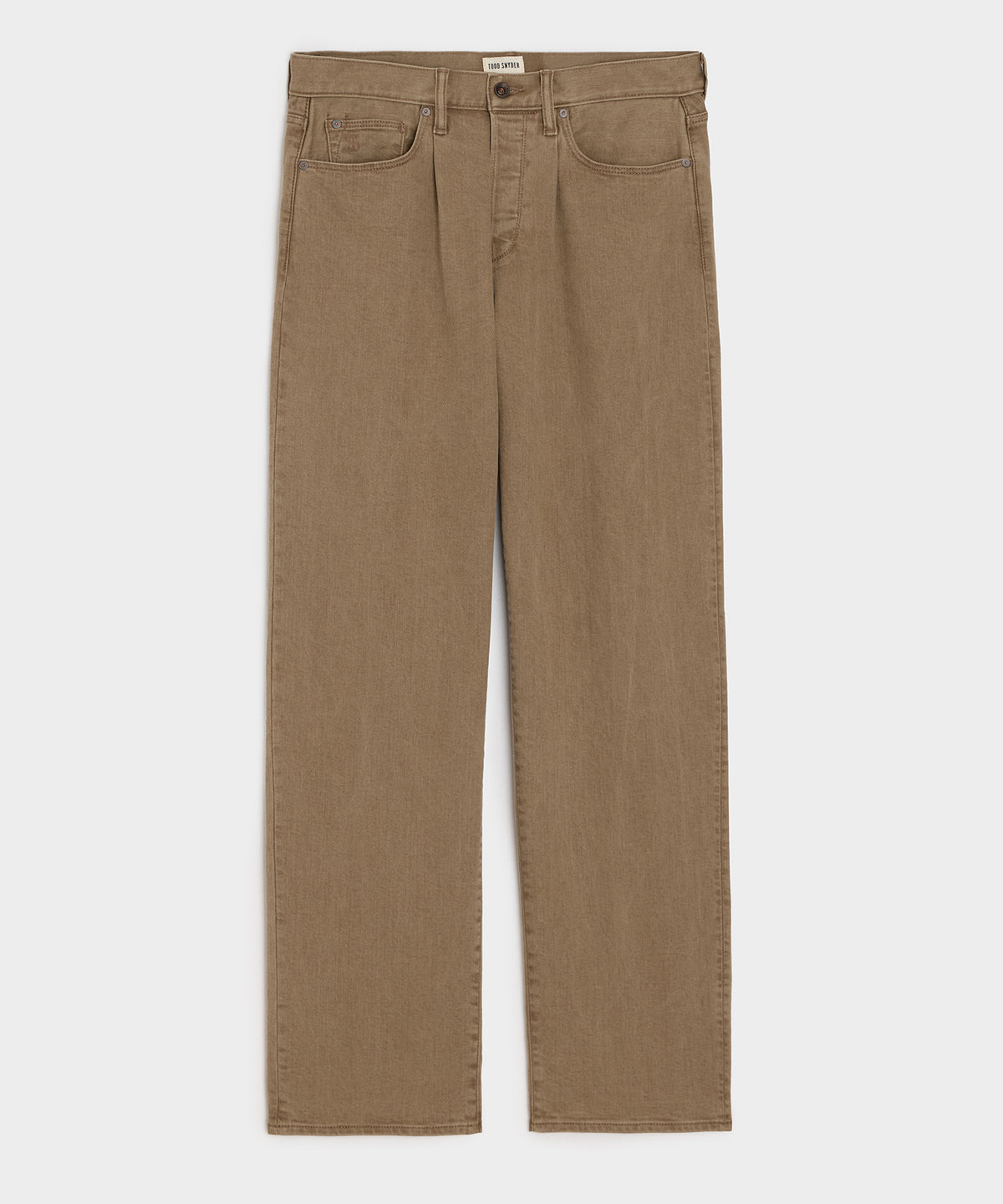 Relaxed 5-Pocket Pleated Jean in Light Brown