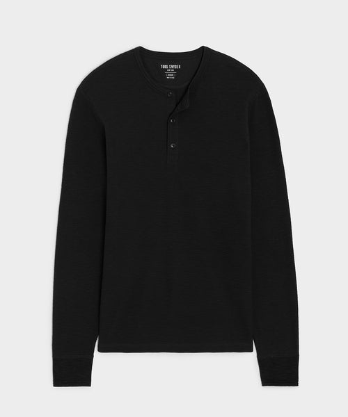 Lightweight Mini Waffle Henley in Blacktop – Todd Snyder