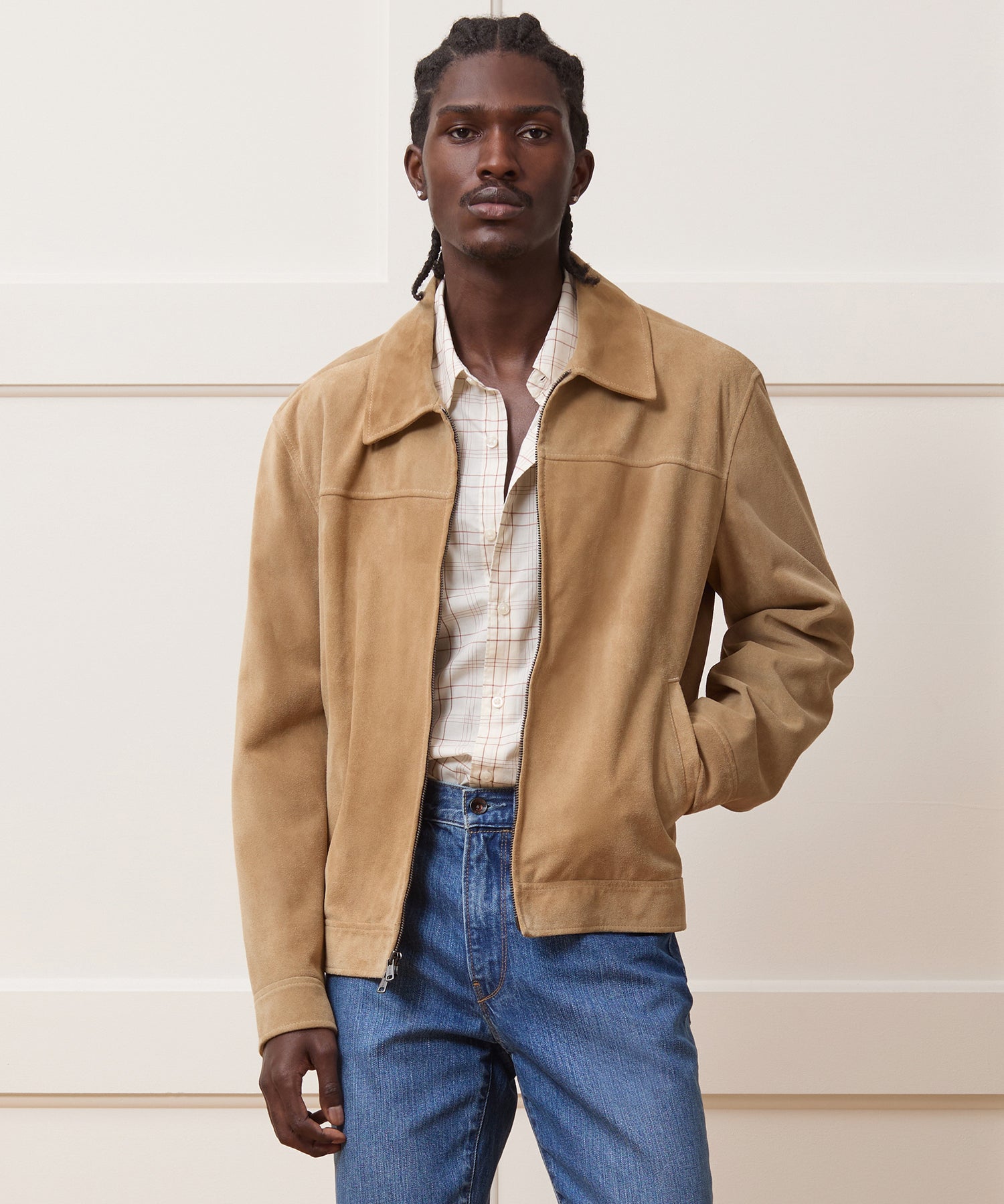 Italian Suede Driving Jacket in Taupe – Todd Snyder
