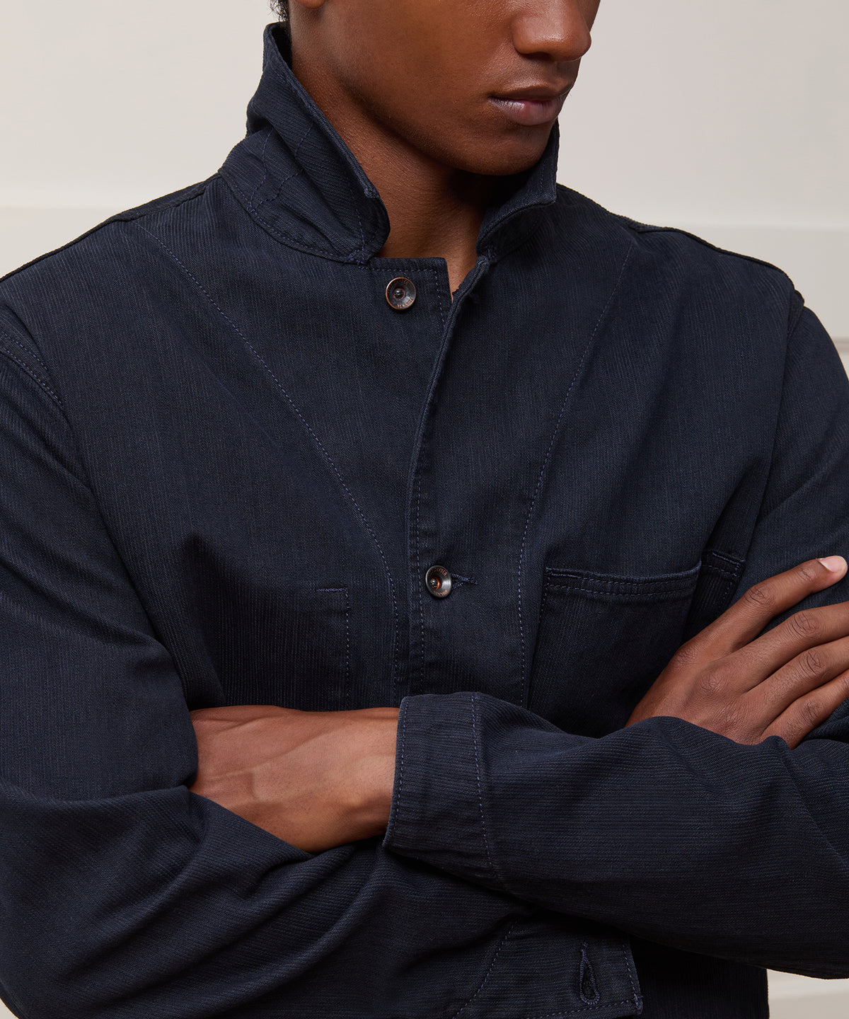 Indigo Stripe Studio Jacket