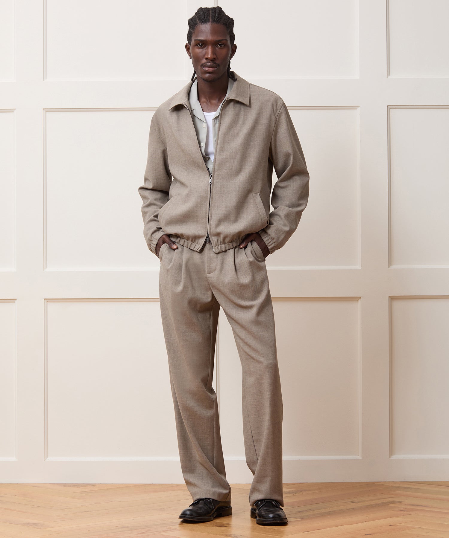 Lightweight Italian Wool Bomber Jacket in Oatmeal – Todd Snyder
